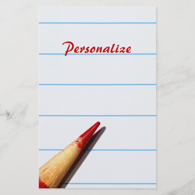 Lápiz De Maestros Rojos En Papel En Lino Con Nombr (Anverso)