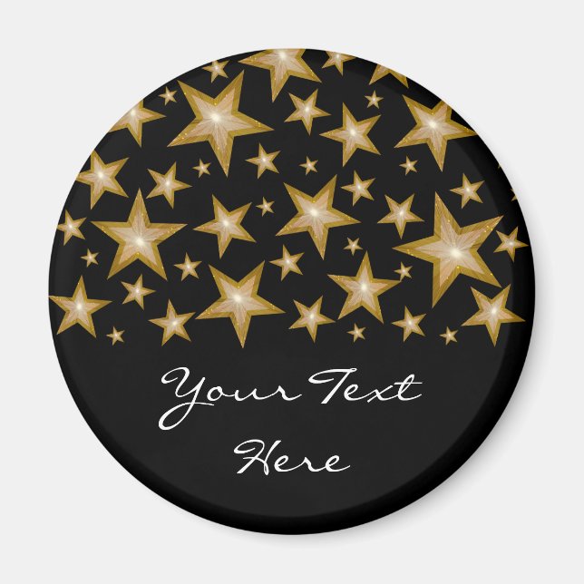 Lápiz de oro imán de refrigerador "Your Text" negr (Frente)