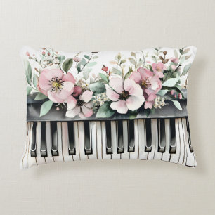 Lápiz de piano y flor acento almohada