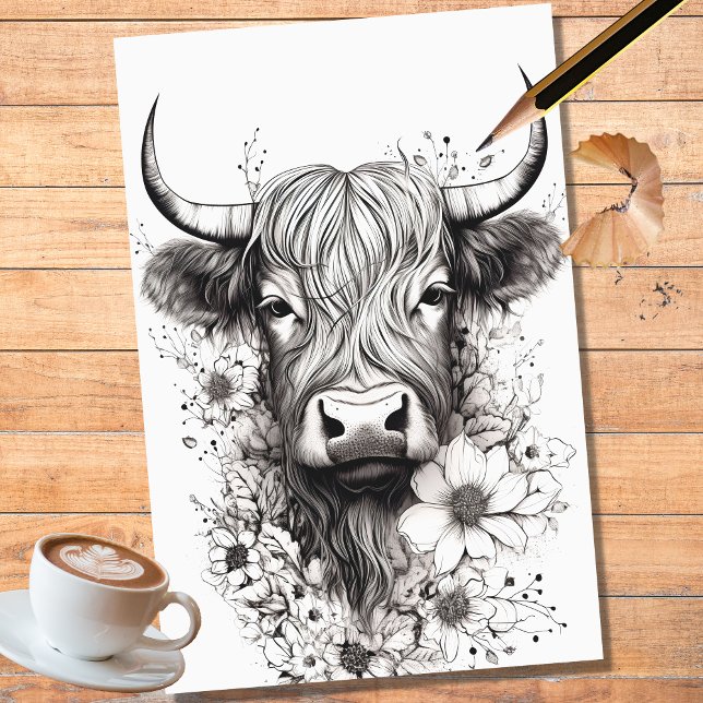 Lápiz de vaca Highland Art 1 Papel de descomposici (Subido por el creador)