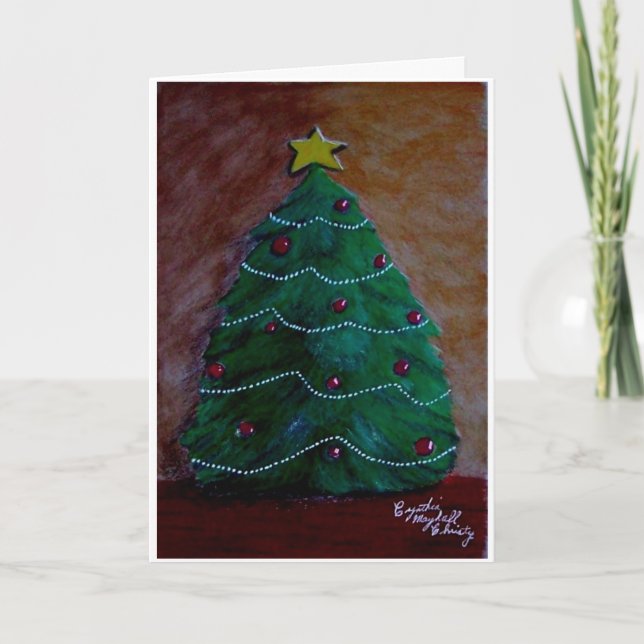 Lápiz luminoso mezclado tarjeta de árbol de Navida (Anverso)