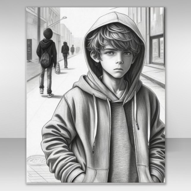 Lápiz negro y blanco dibujando Poster de arte de S (Subido por el creador)