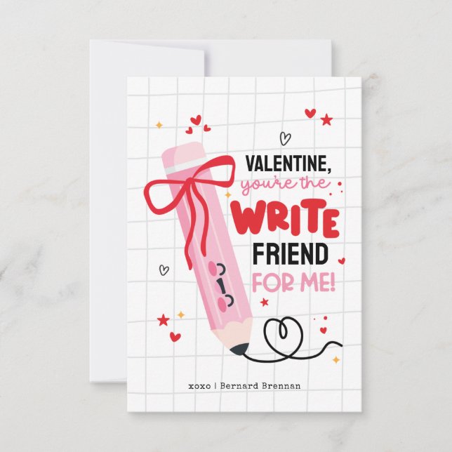 Lápiz Valentine Eres la tarjeta de amigo de escrit (Anverso)