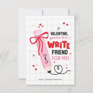 Lápiz Valentine Eres la tarjeta de amigo de escrit
