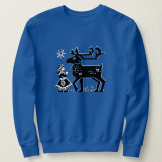 Lapland Chica sostiene sudadera reno