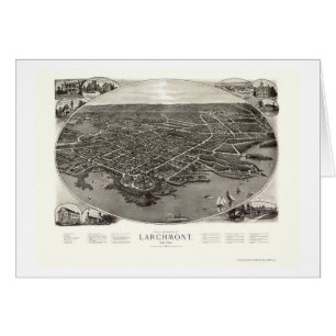 Larchmont, mapa panorámico de NY - 1904