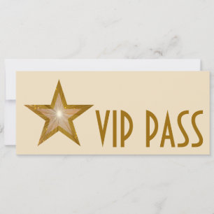 Larga invitación a la estrella del oro "VIP PASS"