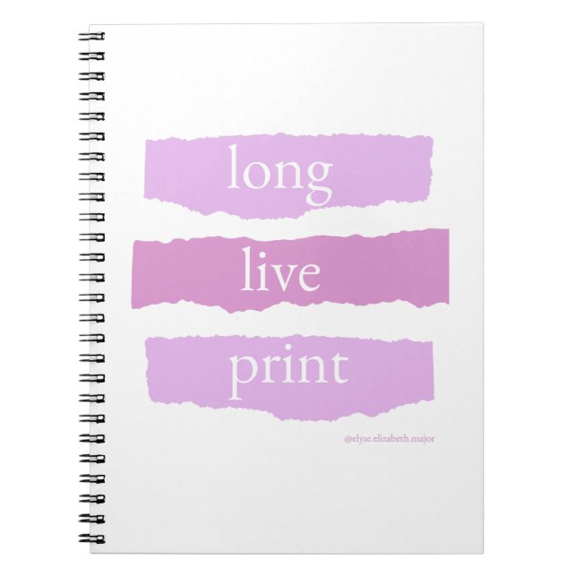 larga vida al cuaderno espiral de impresión (Frente)