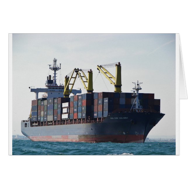 Large Container Ship At Anchor (Anverso (Horizontal))