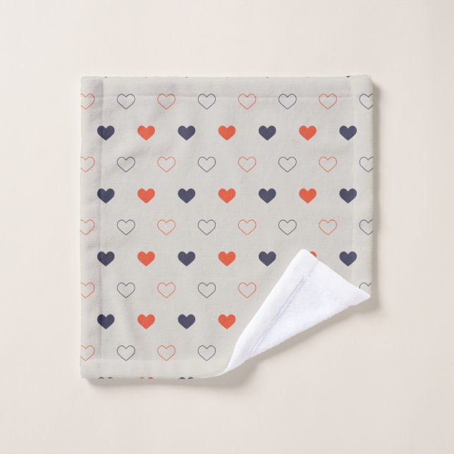 Large - Lovely hearts / orange cream dark (Toallita)