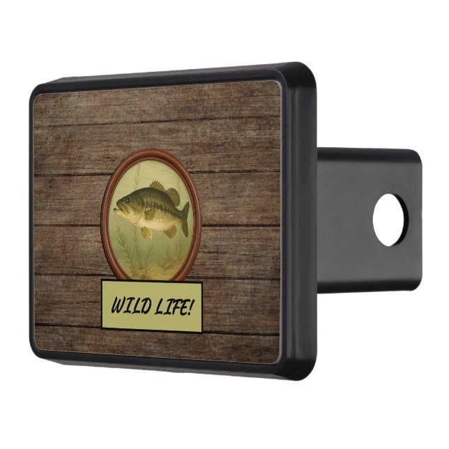 Largemouth Bass Dark Wood Truck Cubierta Hitch (Izquierda)