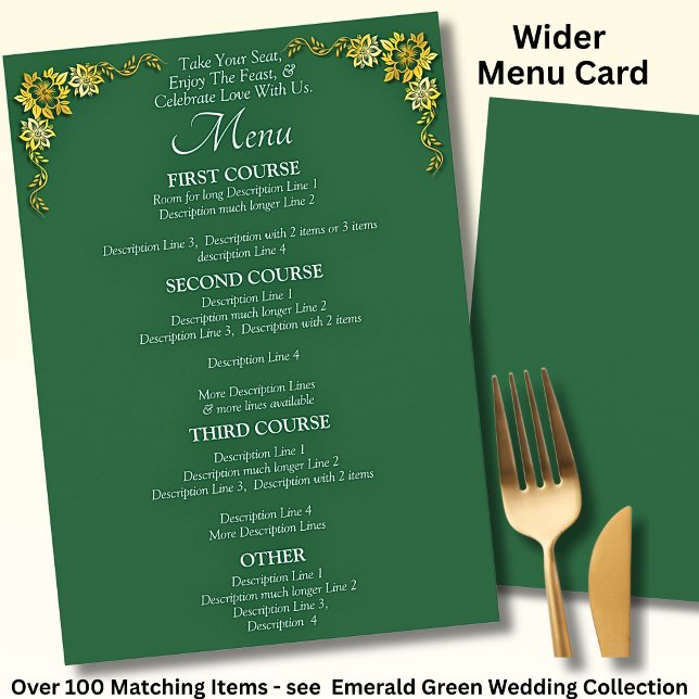Larger Menu Card - Emerald Green & Gold (Subido por el creador)
