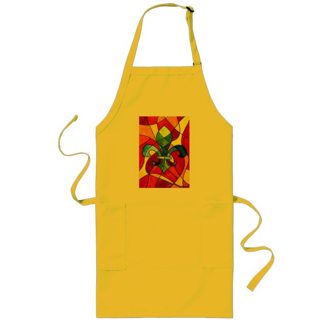 Largo Delantal Amarillo de la Serie NOLA (Frente)