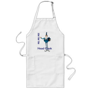 Largo Delantal azul del navidad del padre (cocinero