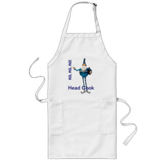 Largo Delantal azul del navidad del padre (cocinero