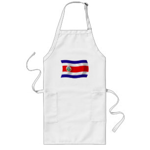 Largo Delantal con Bandera de Costa Rica