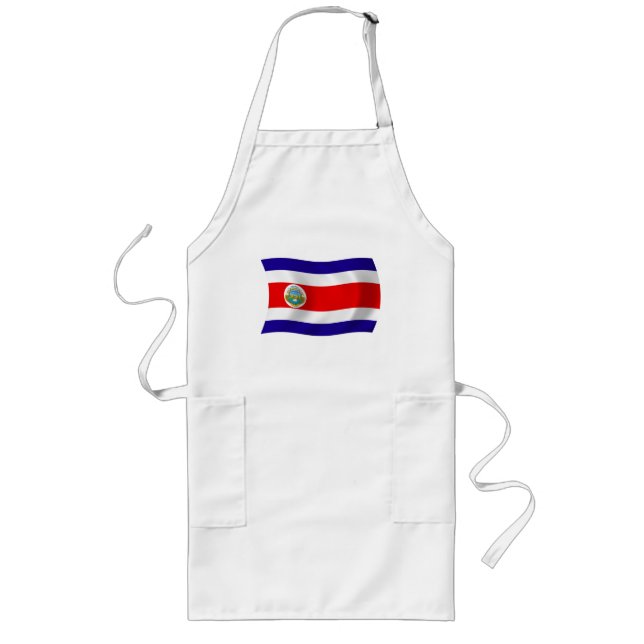 Largo Delantal con Bandera de Costa Rica (Frente)