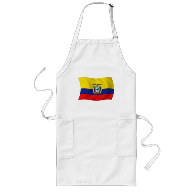 Largo Delantal con Bandera de Ecuador (Frente)