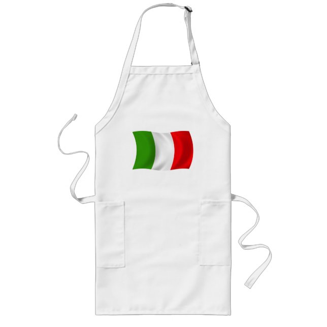 Largo Delantal con Bandera de Italia (Frente)