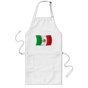 Largo Delantal con Bandera de México