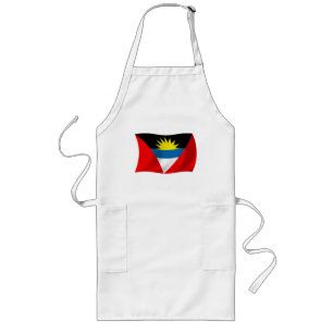 Largo Delantal con la bandera de Antigua y Barbuda