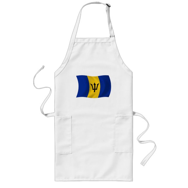 Largo Delantal con la bandera de Barbados (Frente)
