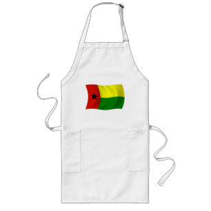 Largo Delantal con la Bandera de Guinea Bissau