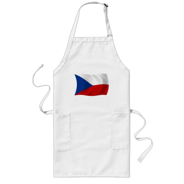 Largo Delantal con la bandera de la República Checa (Frente)