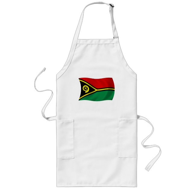 Largo Delantal con la bandera de Vanuatu (Frente)
