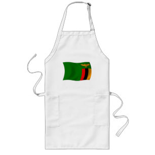 Largo Delantal con la bandera de Zambia