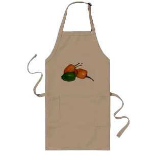 Largo Delantal con los chiles del habanero