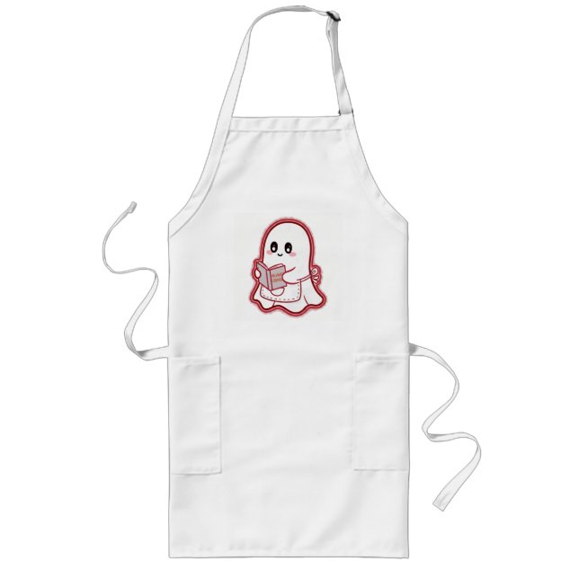 Largo Delantal de Chef Fantasma – Divertida cocina espel (Frente)