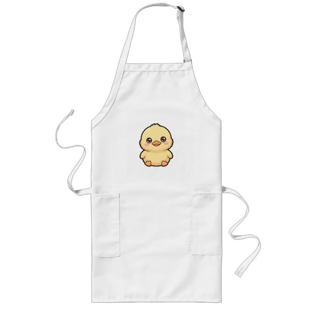 Largo Delantal de cocina con patito bebé adorable (Frente)