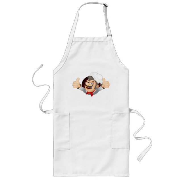 Largo Delantal de Cocina para Chef de Dibujos Animados P (Frente)