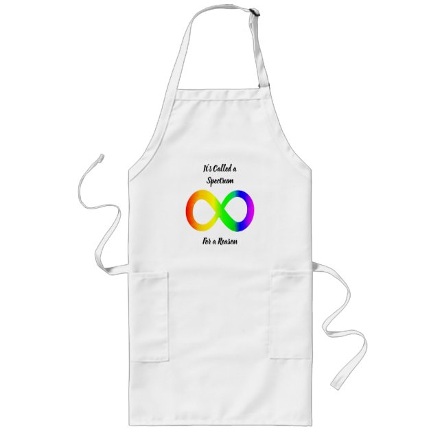Largo Delantal de cocina para la concienciación sobre el (Frente)