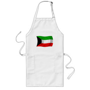 Largo Delantal de la bandera de Kuwait