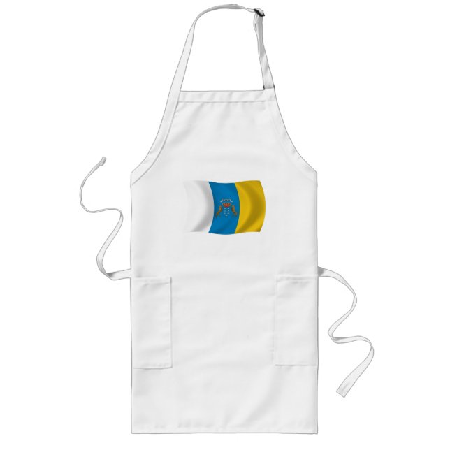 Largo Delantal de la bandera de las Islas Canarias (Frente)