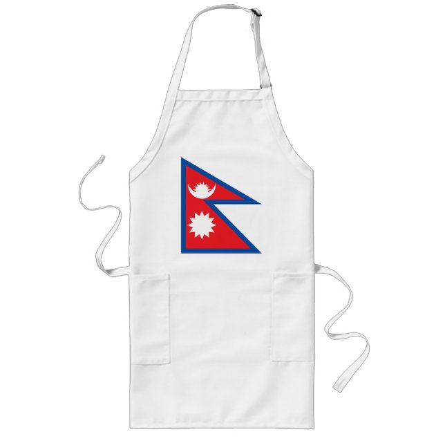 Largo Delantal de la bandera de Nepal (Frente)