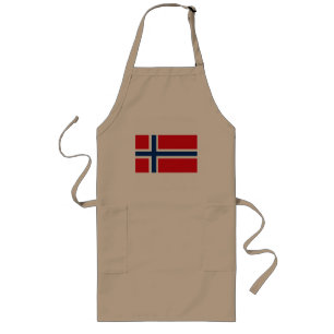 Largo Delantal de la bandera de Noruega