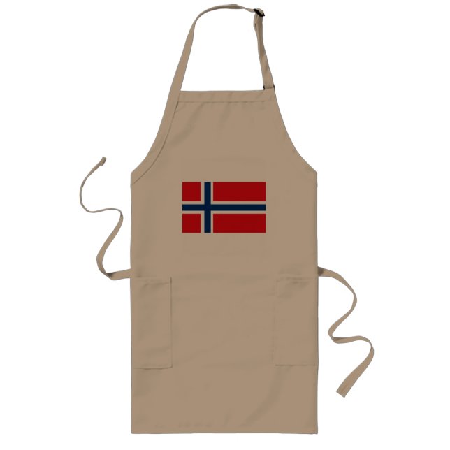 Largo Delantal de la bandera de Noruega (Frente)