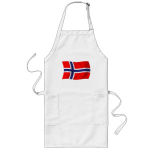 Largo Delantal de la bandera de Noruega