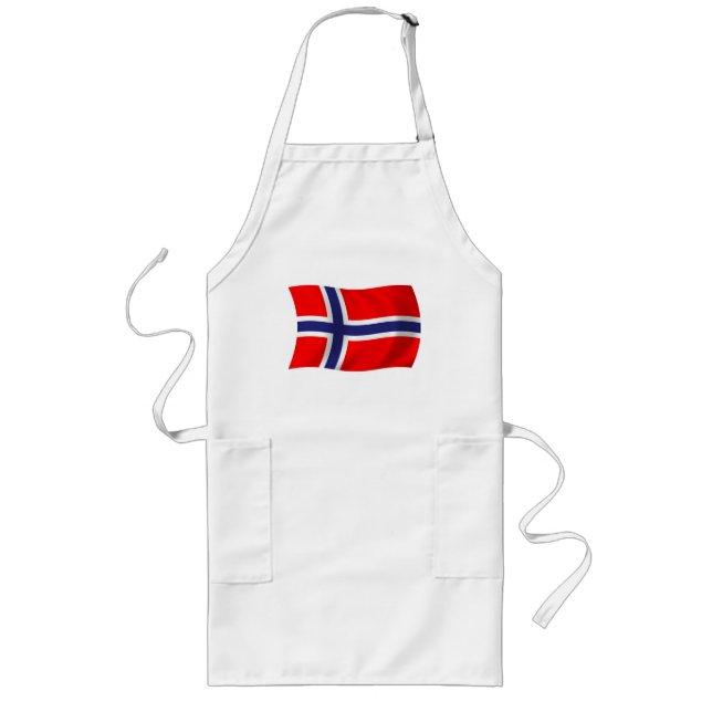 Largo Delantal de la bandera de Noruega (Frente)