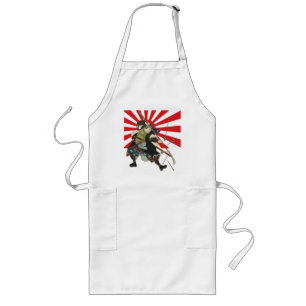 Largo Delantal de la bandera del samurai