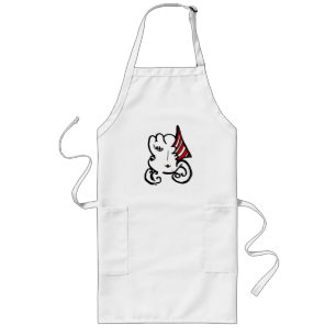 Largo delantal de los cocineros con la cara del