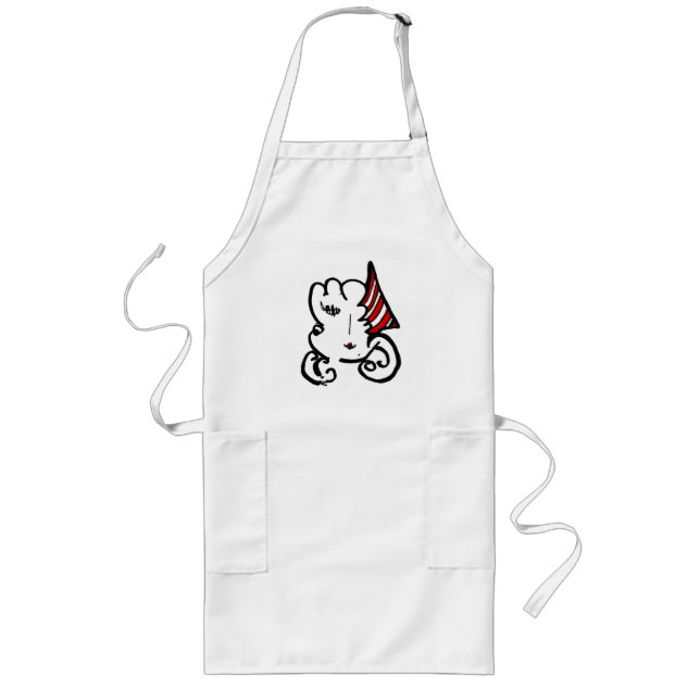 Largo delantal de los cocineros con la cara del (Frente)