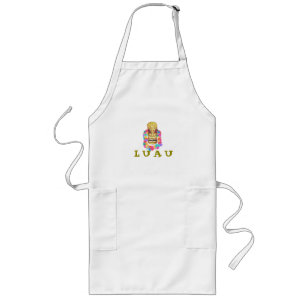Largo Delantal de Máscara Tiki Luau Hawaiano
