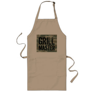 Largo Delantal del Bbq de Grill Master con camuflaje del
