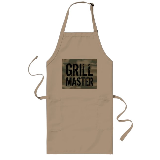Largo Delantal del Bbq de Grill Master con camuflaje del (Frente)
