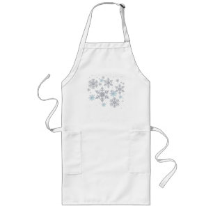 Largo Delantal del cocinero de los copos de nieve del