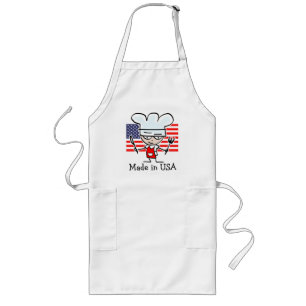 Largo Delantal para cocinar BBQ - Hecho en EE. UU. con b